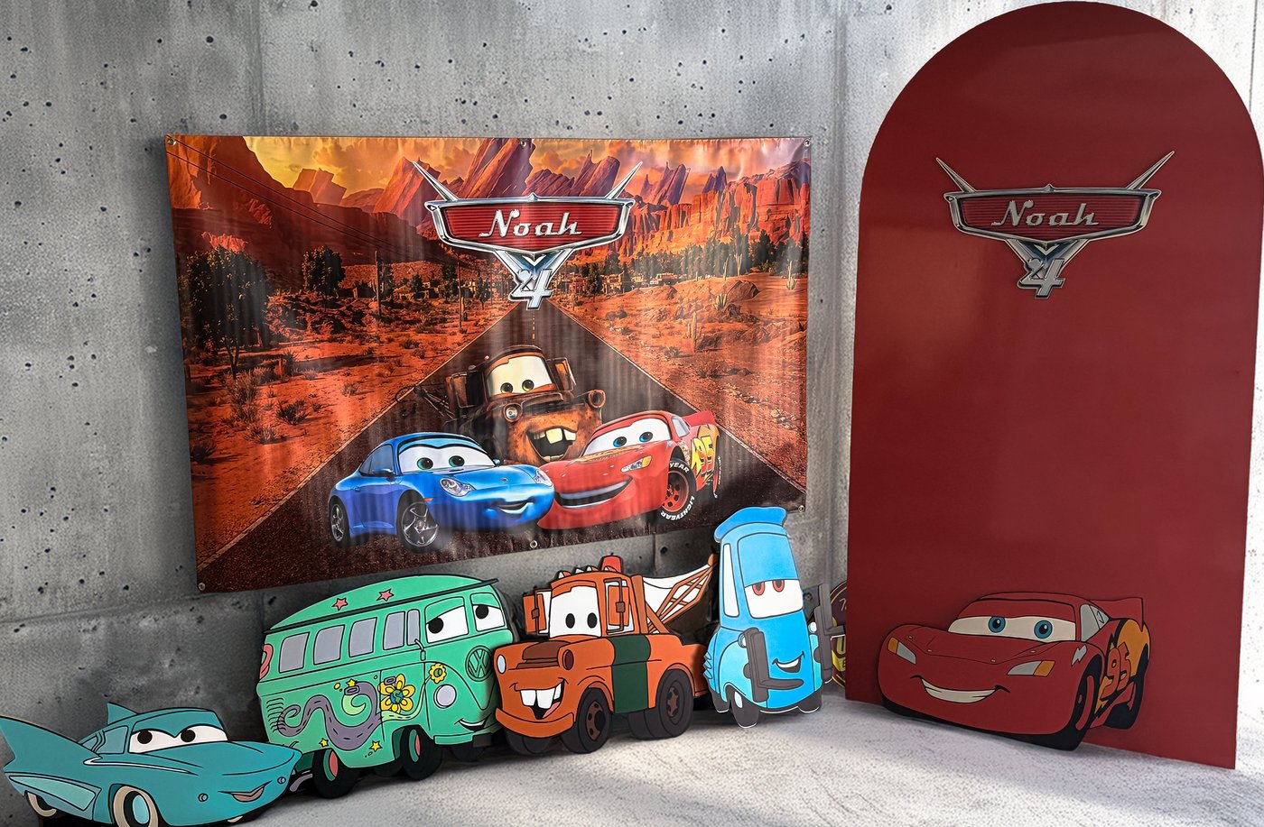 Cars Birthday Backdrop & Laser Cut Cutouts